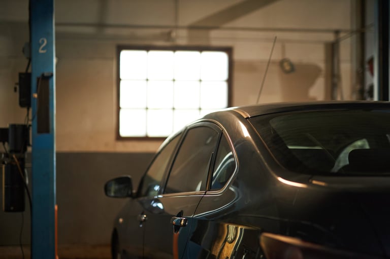 Car repair in garage