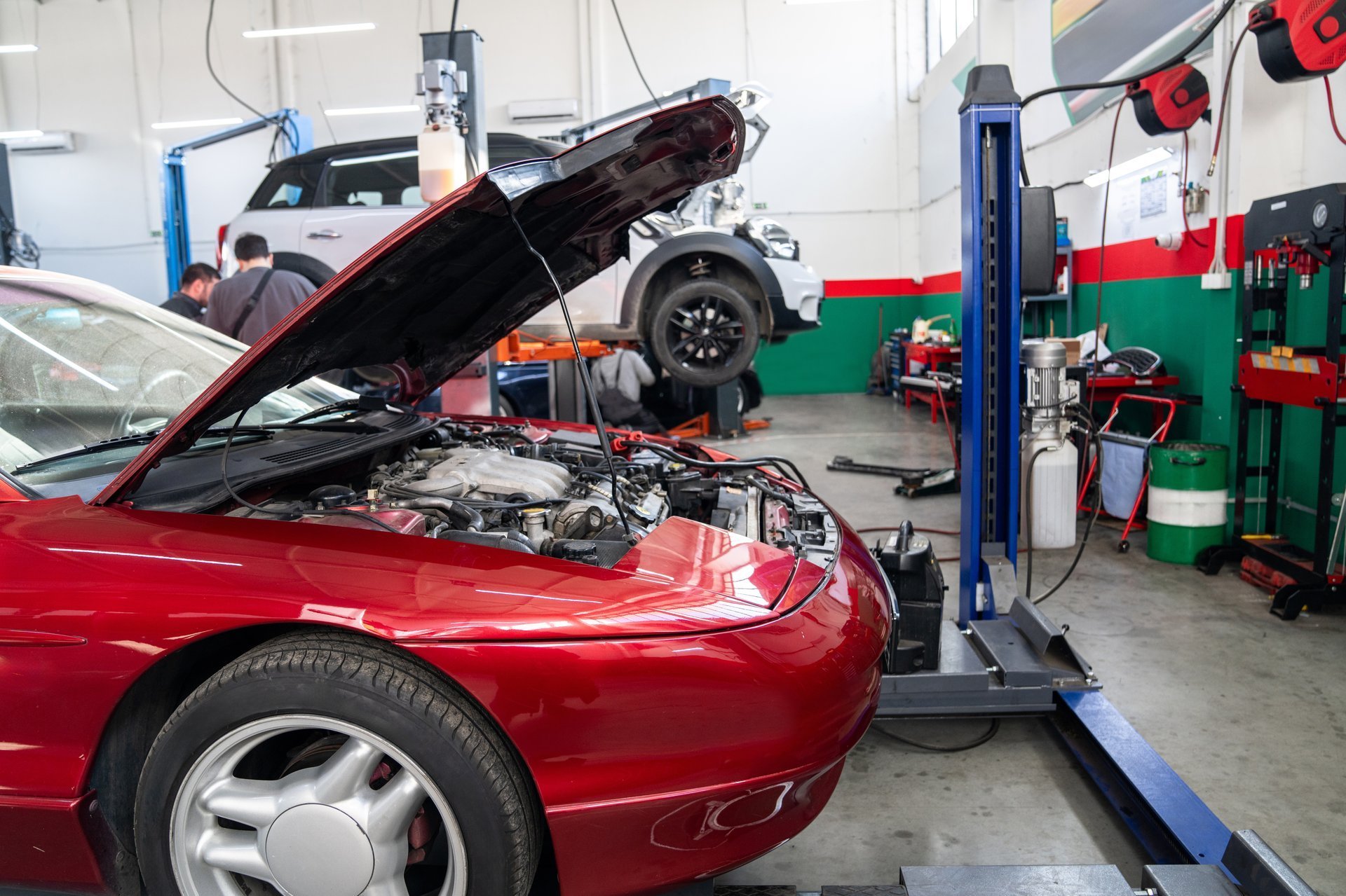 Auto service workshop interior